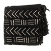Ebony Black Bogolan Mali Mud Cloth (Kidal Design)