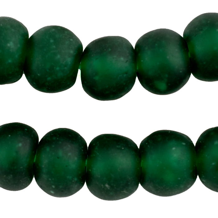 Emerald Green Recycled Glass Beads (18mm) - The Bead Chest
