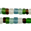 Earth Mix Faceted Recycled Java Sea Glass Beads