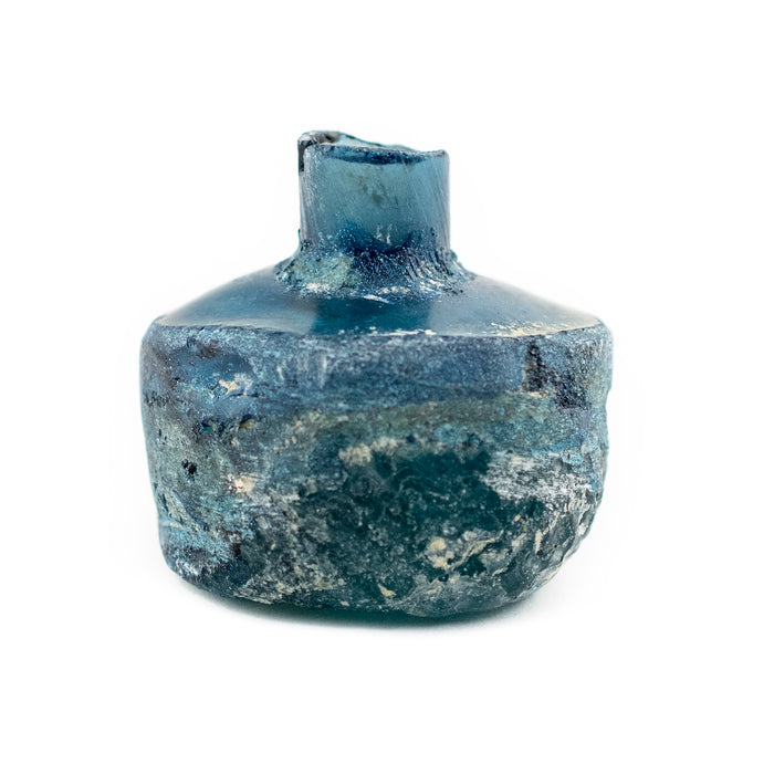 Teal Roman Glass Bottle - The Bead Chest