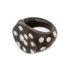 Polka Dot Batik Bone Ring