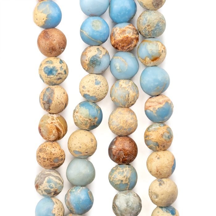 Carolina Blue Sea Sediment Jasper Beads (4mm) - The Bead Chest