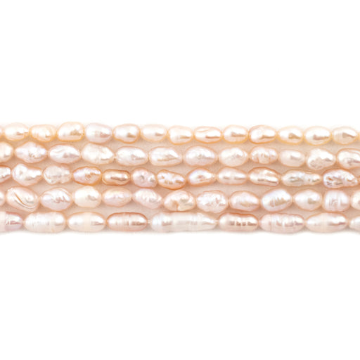 Pastel Blush Vintage Japanese Rice Pearl Beads (3mm) - The Bead Chest