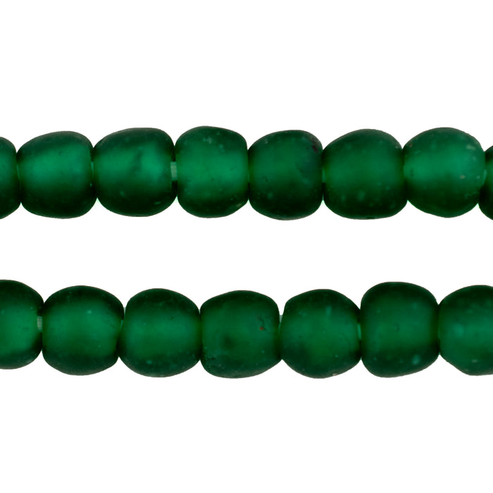 Emerald Green Recycled Glass Beads (11mm) - The Bead Chest