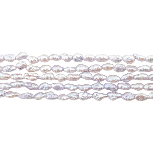 Lavender-Toned White Vintage Japanese Rice Pearl Beads (4mm) - The Bead Chest