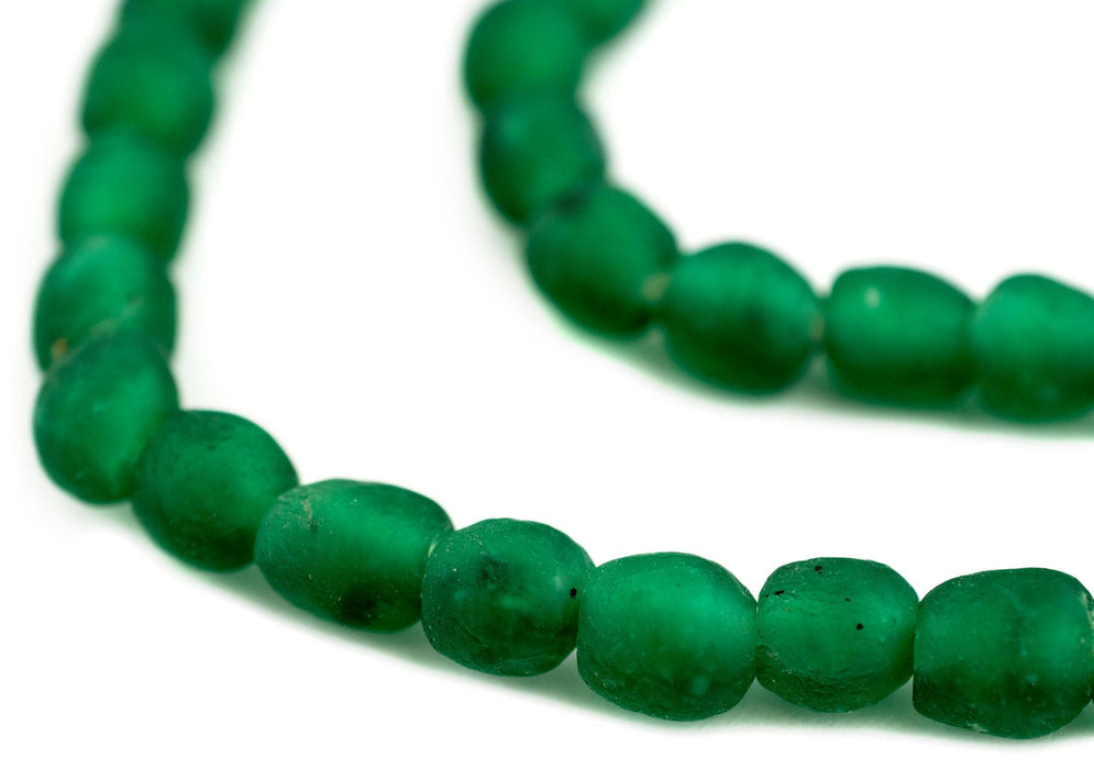 Emerald Green Recycled Glass Beads (9mm) - The Bead Chest