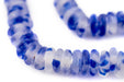 Cobalt Blue Mist Rondelle Recycled Glass Beads - The Bead Chest