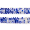 Cobalt Blue Mist Rondelle Recycled Glass Beads