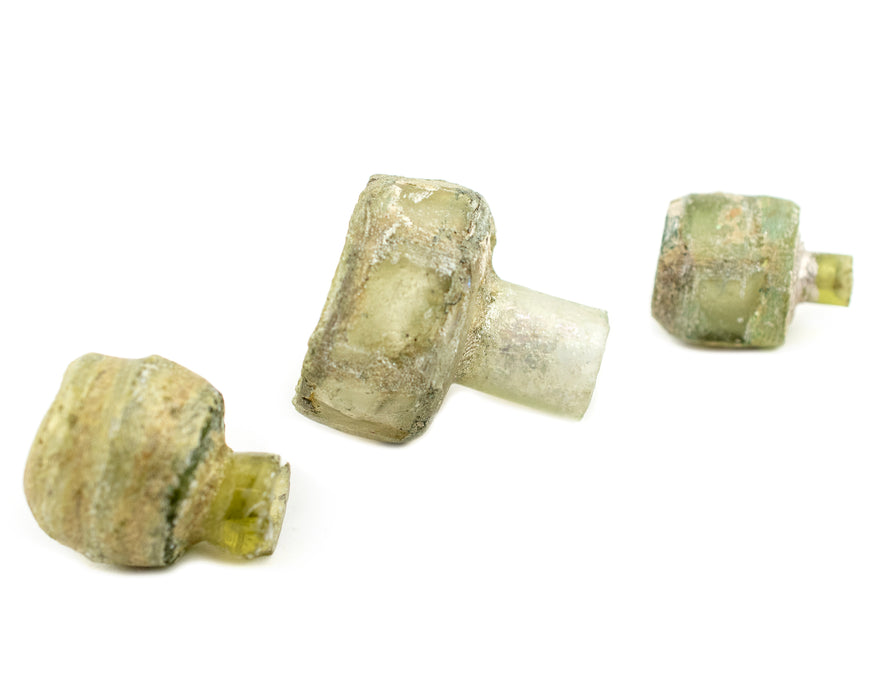 Green Roman Glass Bottle - The Bead Chest