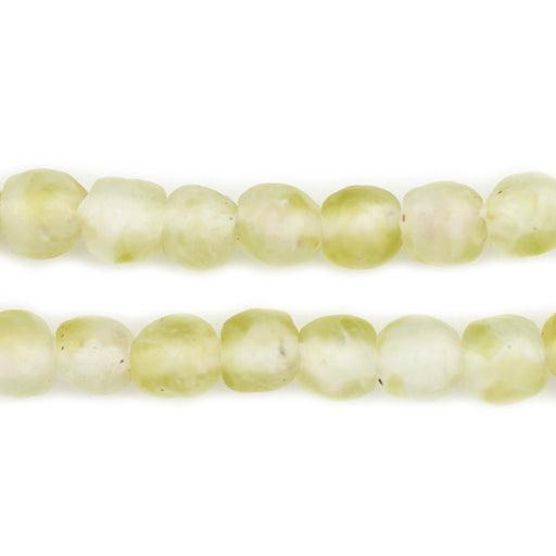 Light Olive Swirl Recycled Glass Beads (9mm) - The Bead Chest