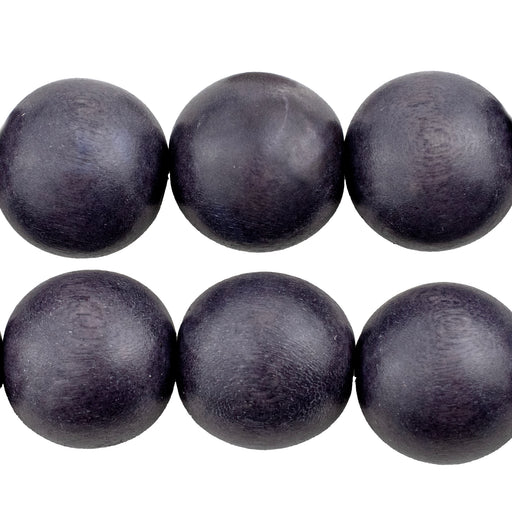 Flint Grey Natural Wood Beads (20mm) - The Bead Chest