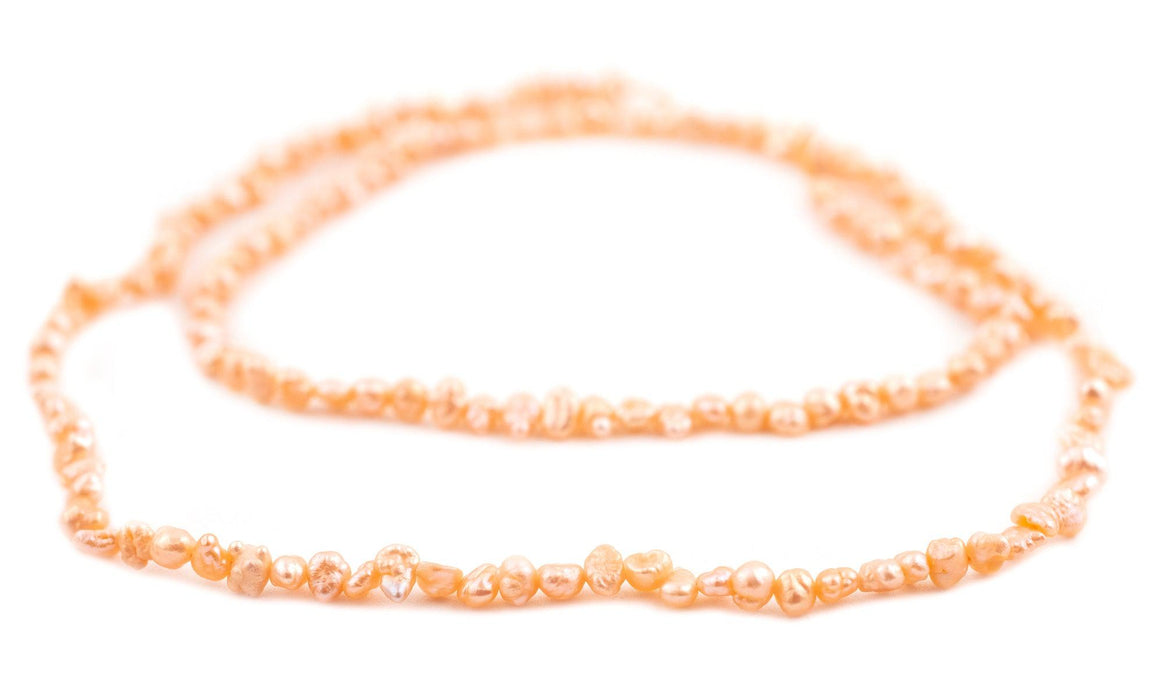 Pastel Orange Nugget Vintage Japanese Pearl Beads (4mm) - The Bead Chest
