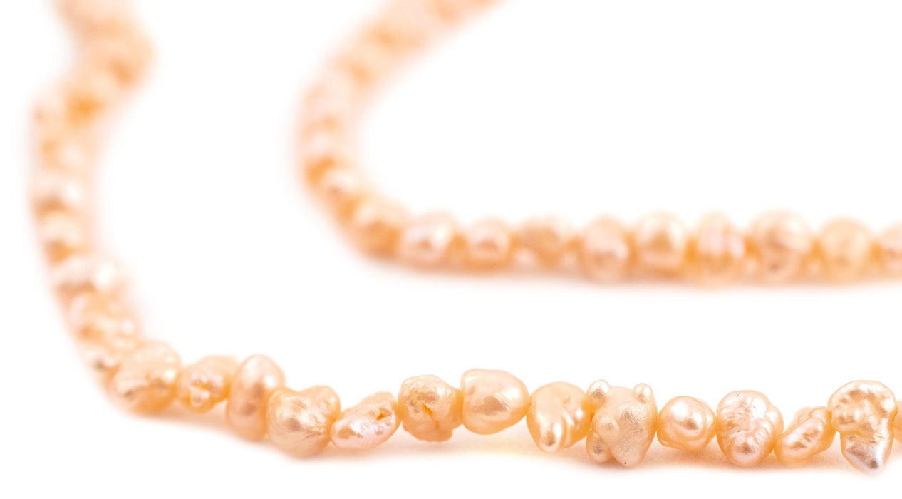 Pastel Orange Nugget Vintage Japanese Pearl Beads (4mm) - The Bead Chest