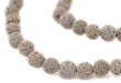 Light Grey Round Lava Beads (8mm) - The Bead Chest