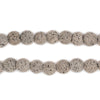 Light Grey Round Lava Beads (8mm)