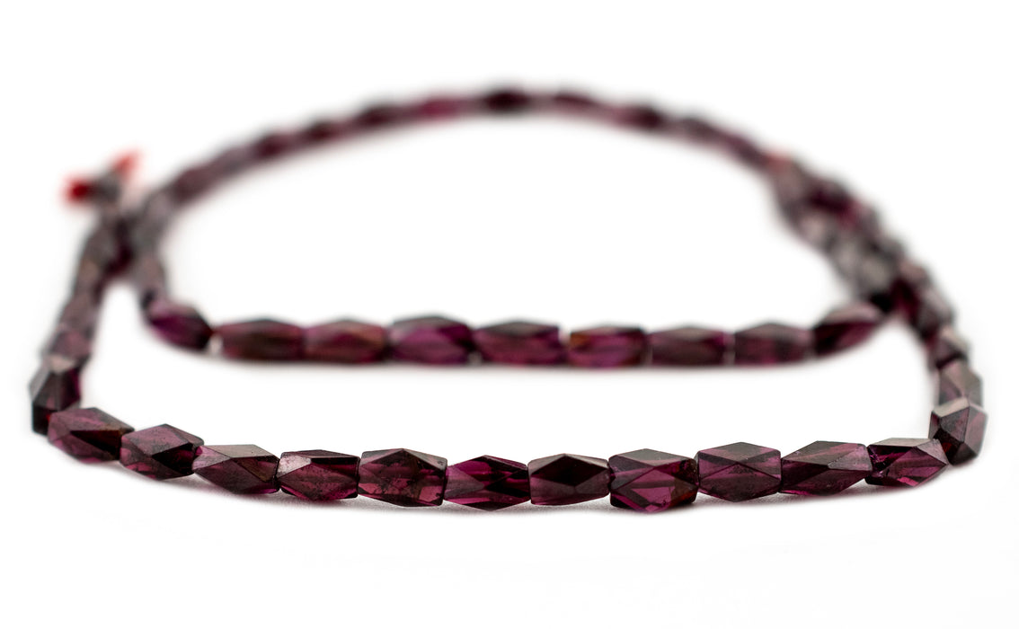 Faceted Rectangle Garnet Beads (6x4mm) - The Bead Chest