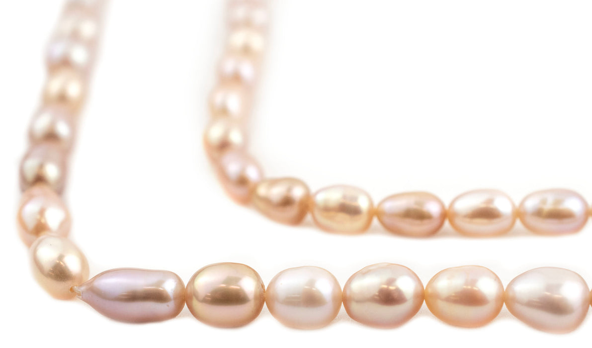 Smooth Baroque Vintage Japanese Oval Pearl Beads (5mm) - The Bead Chest
