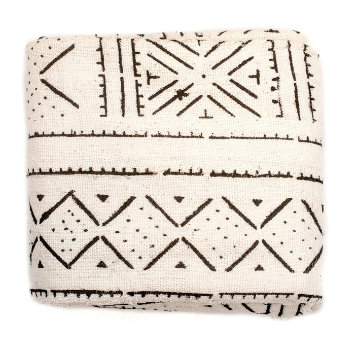 White Bogolan Mali Mud Cloth (Tonka Design) - The Bead Chest