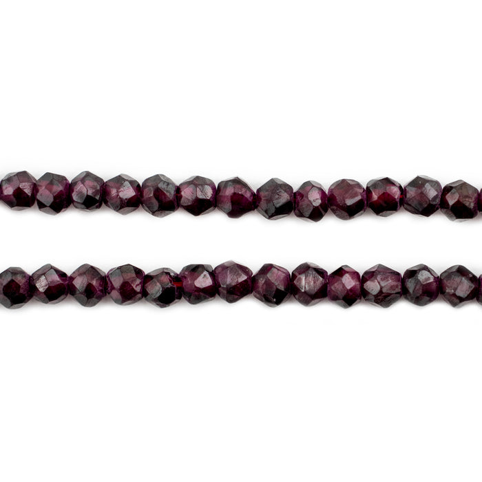 Faceted Round Garnet Beads Necklace - The Bead Chest