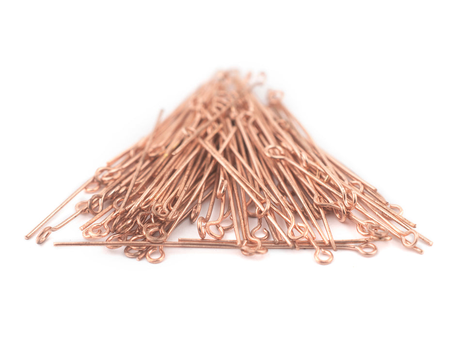 Copper 21 Gauge 1.5 Inch Eye Pins (Approx 100 pieces) - The Bead Chest