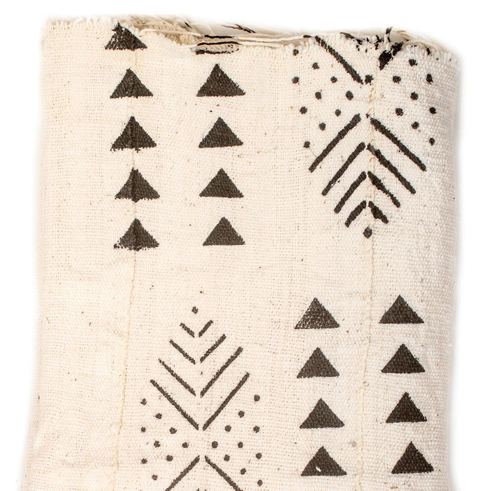 White Bogolan Mali Mud Cloth (Fataou Design) - The Bead Chest