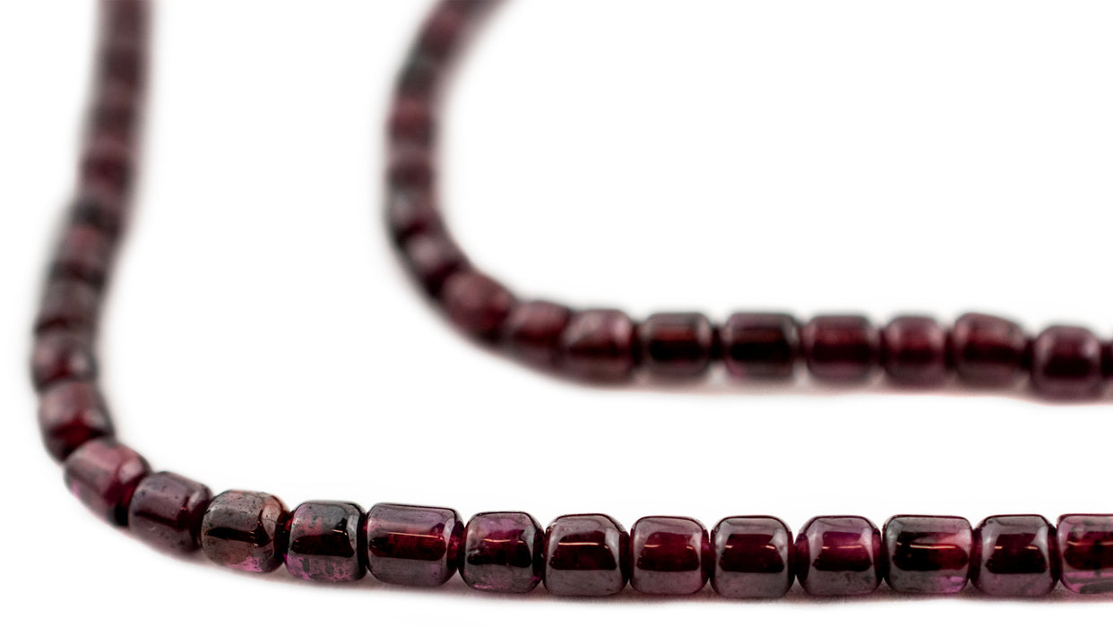 Tiny Cylindrical Garnet Beads (3mm) - The Bead Chest