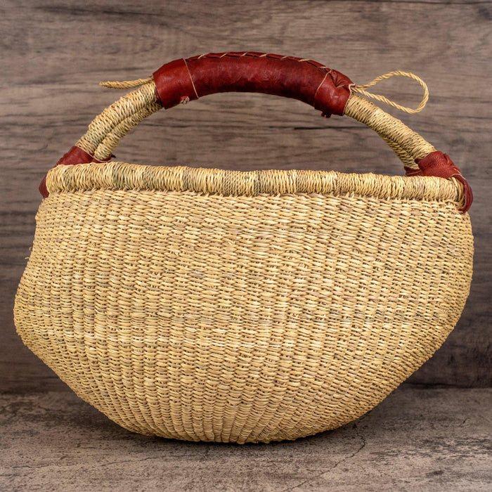 Ghanaian Bolga Basket, Natural, Small Size - The Bead Chest