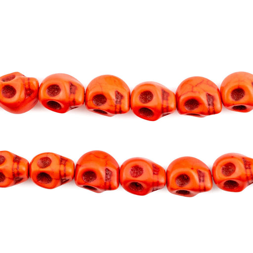 Orange Skull Beads (10mm) - The Bead Chest
