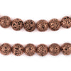 Antiqued Copper Electroplated Lava Beads (10mm)
