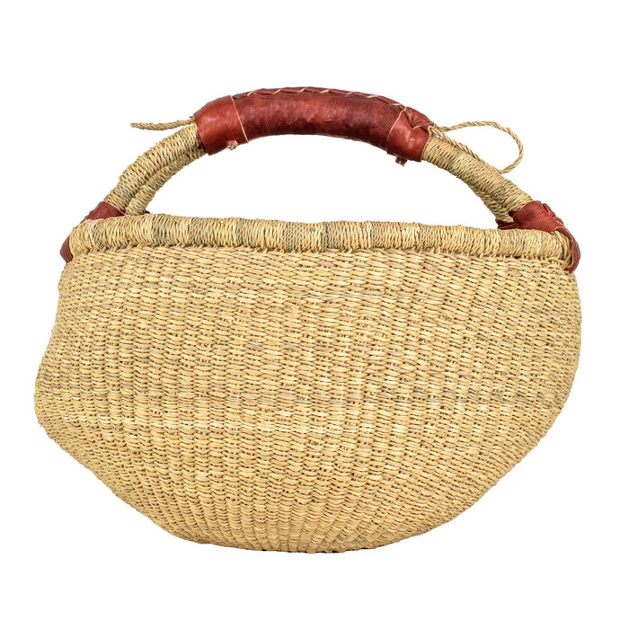 Ghanaian Bolga Basket, Natural, Small Size - The Bead Chest