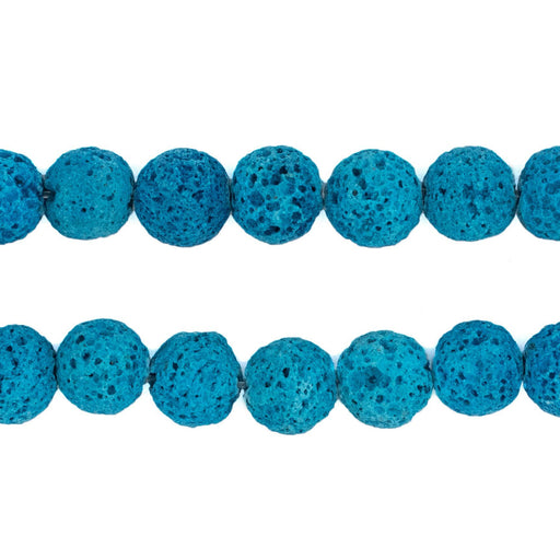Turquoise Blue Volcanic Lava Beads (10mm) - The Bead Chest
