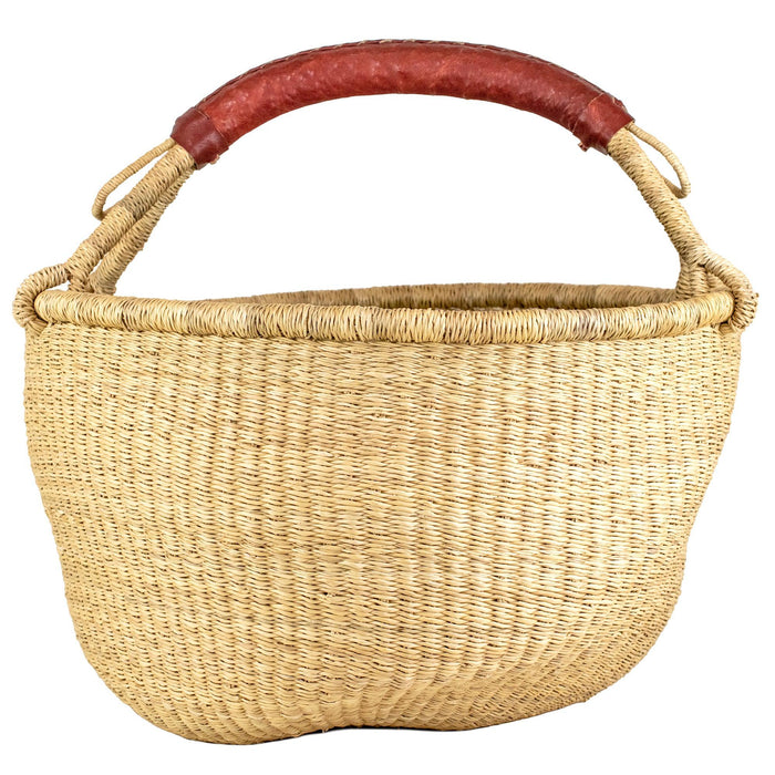 Ghanaian Bolga Basket, Natural, Large Size - The Bead Chest