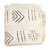 White Bogolan Mali Mud Cloth (Koumantou Design)