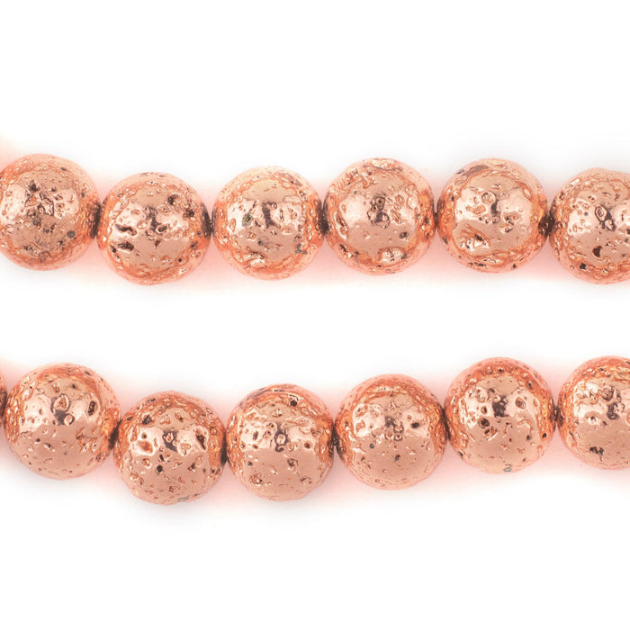 Copper Electroplated Lava Beads (10mm) - The Bead Chest