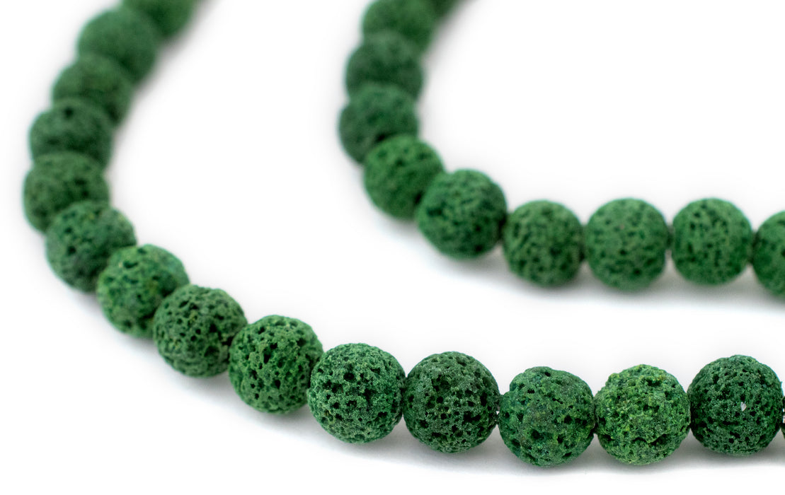Green Volcanic Lava Beads (8mm) - The Bead Chest