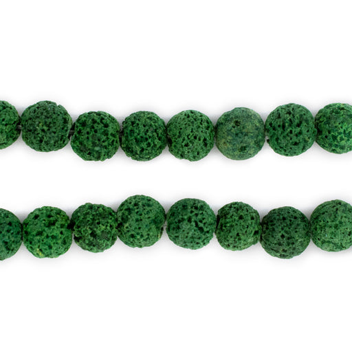 Green Volcanic Lava Beads (8mm) - The Bead Chest