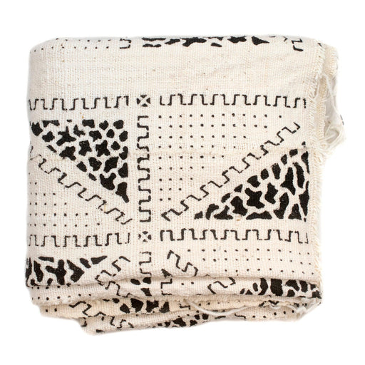 White Bogolan Mali Mud Cloth (Kadiolo Design)