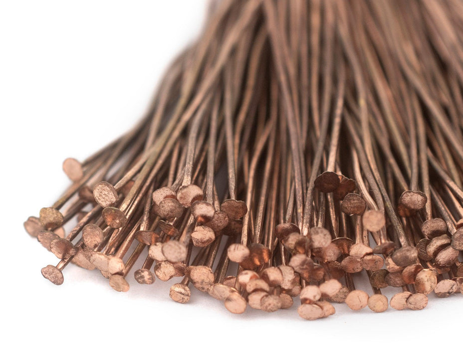 Copper 21 Gauge 2.5 Inch Head Pins (Approx 100 pieces) - The Bead Chest