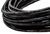 2.5mm Black Distressed Round Leather Cord (15ft)