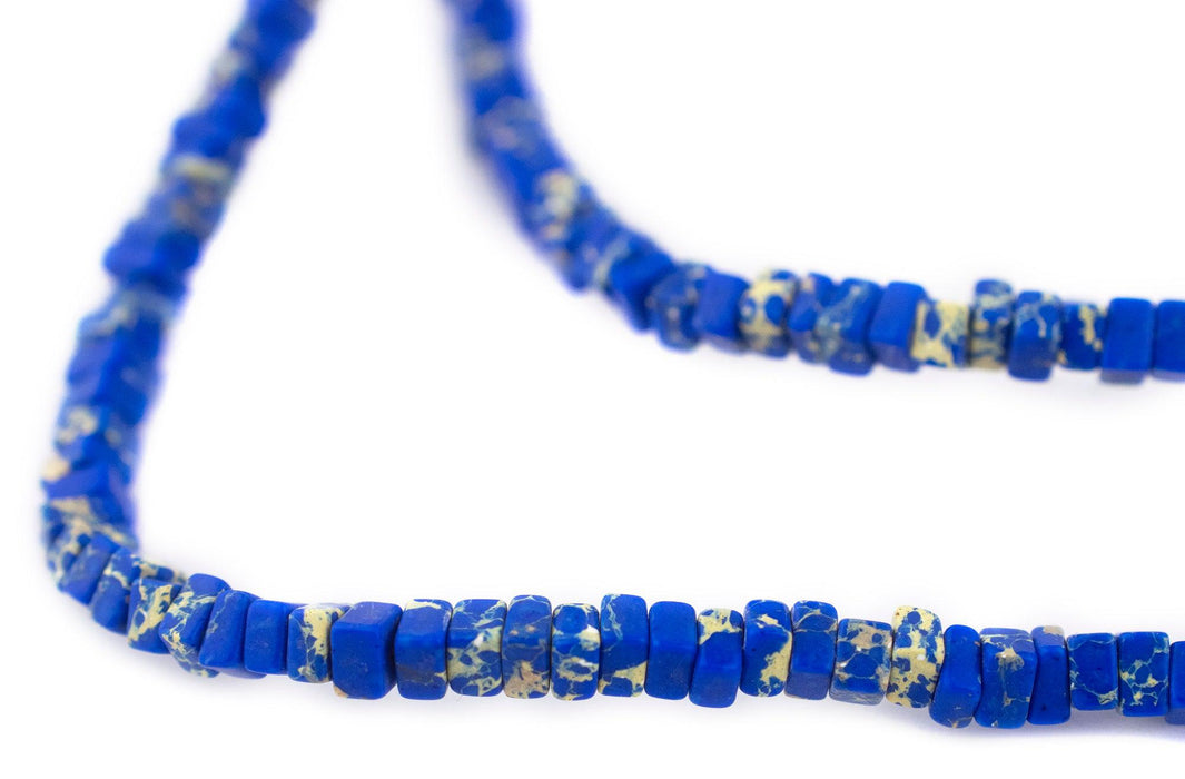 Blue Sea Sediment Jasper Square Heishi Beads (4mm) - The Bead Chest
