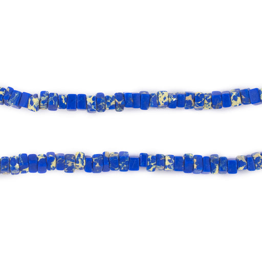 Blue Sea Sediment Jasper Square Heishi Beads (4mm) - The Bead Chest