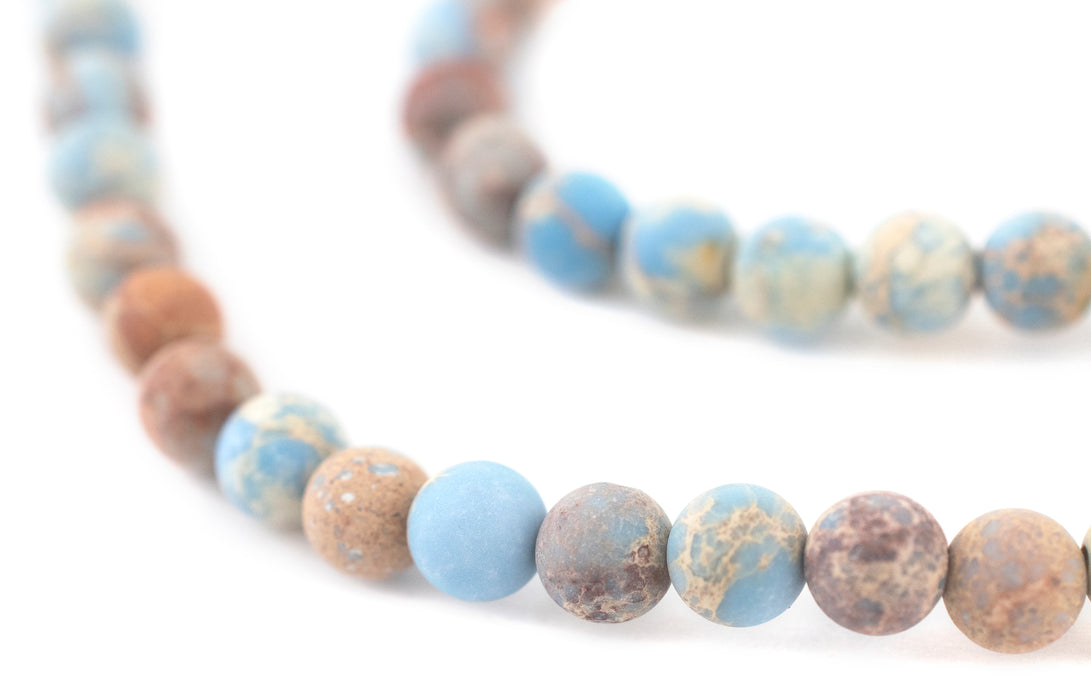 Matte Carolina Blue Sea Sediment Jasper Beads (6mm) - The Bead Chest