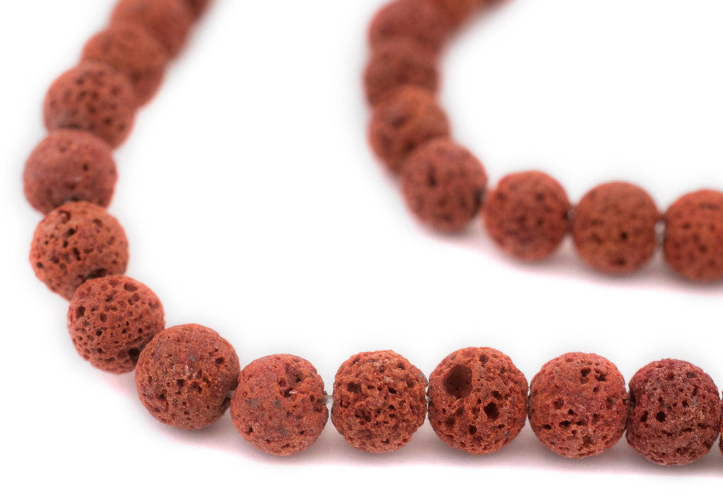 Cinnamon Brown Volcanic Lava Beads (8mm) - The Bead Chest