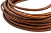 3.0mm Brown Distressed Round Leather Cord (15ft)