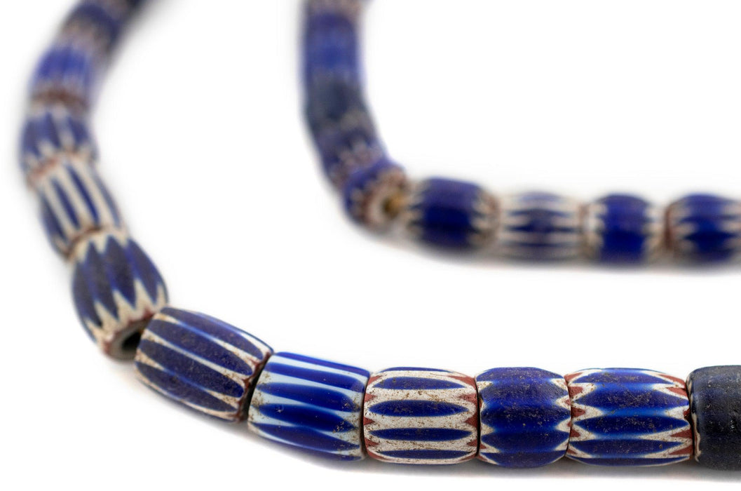 Antique Blue Venetian Chevron Beads #13410 - The Bead Chest