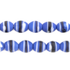 Blue & Black Striped Venetian-Style Glass Beads (11x9mm)