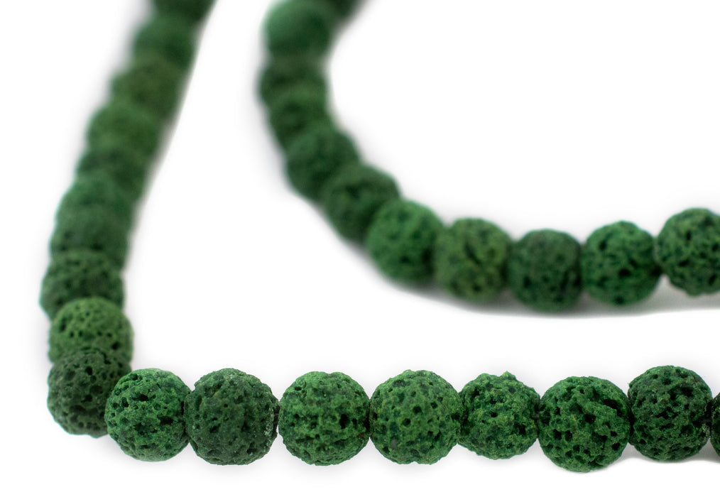 Green Volcanic Lava Beads (6mm) - The Bead Chest