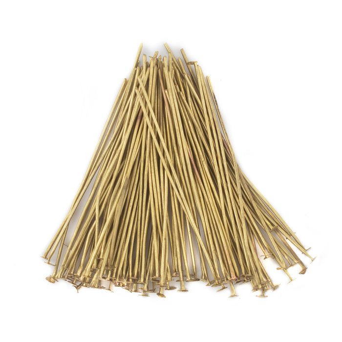 Brass 21 Gauge 2 Inch Head Pins (Approx 100 pieces) - The Bead Chest