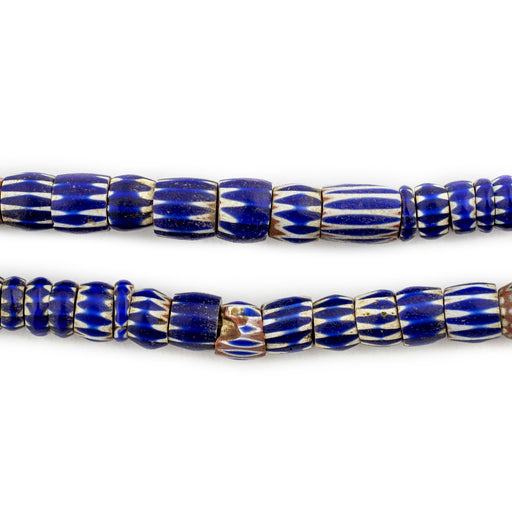 Antique Blue Venetian Chevron Beads #13409 - The Bead Chest