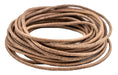 2.5mm Natural Distressed Round Leather Cord (15ft) - The Bead Chest